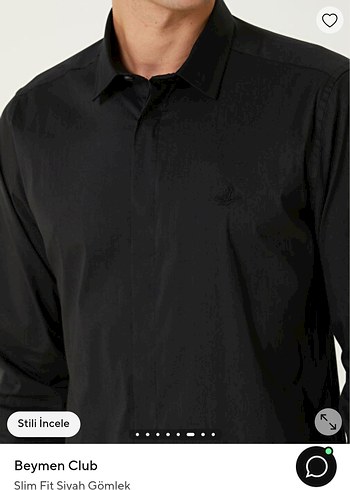 m Beden Beymen Club Siyah Slim Fit Gömlek