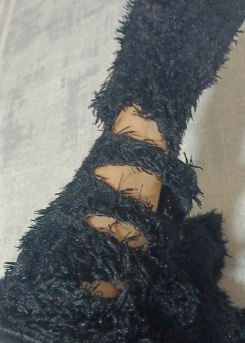 Kadın Siyah Kürk Detaylı Triko - Görsel 2