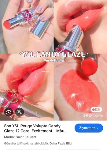 Beden pembe Renk YSL Loveshine Candy Glaze Ruj