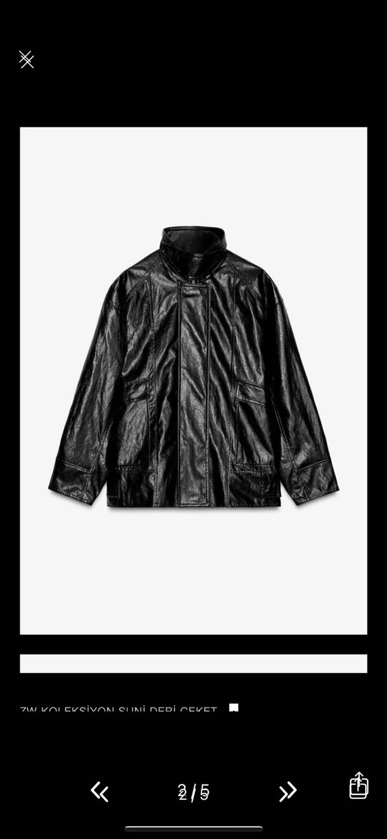 Zara viral Kadın Siyah Deri ceket ..yepyeni.. 1 kere giyildi.. - Görsel 2