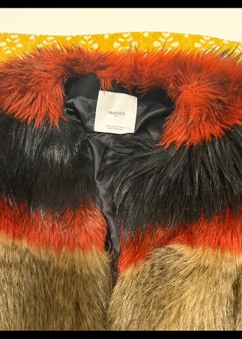 Kahverengi Bağlama Desenli Suni Kürk Ceket - Görsel 2