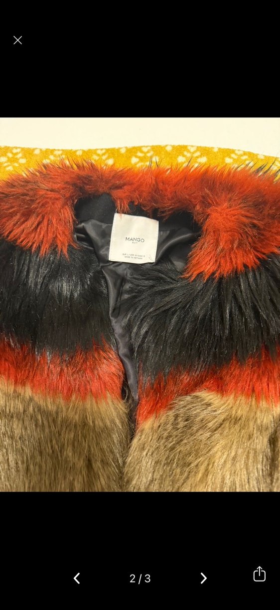 Kahverengi Bağlama Desenli Suni Kürk Ceket - Görsel 2