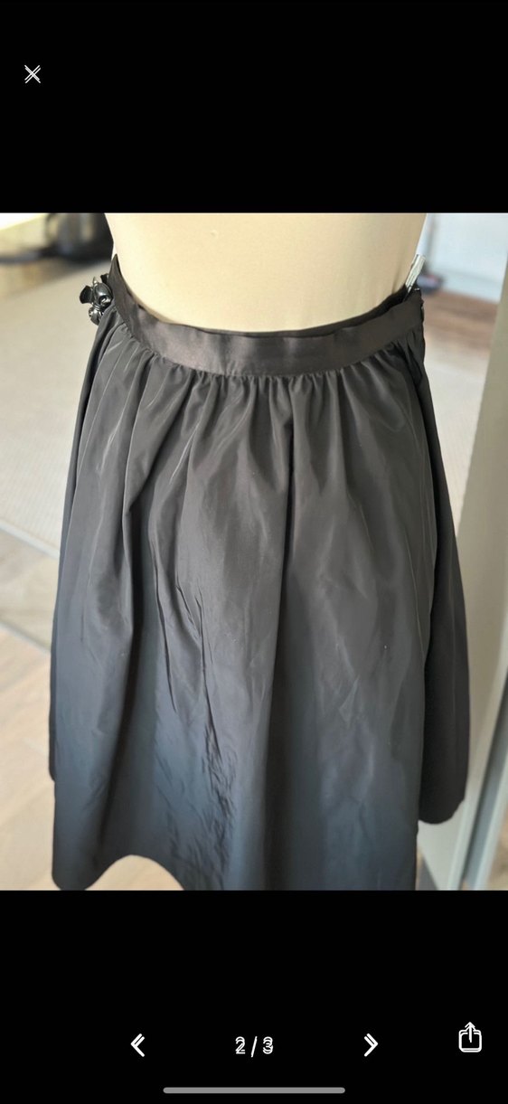 Siyah Midi Kemerli Kadın Etek - Görsel 2