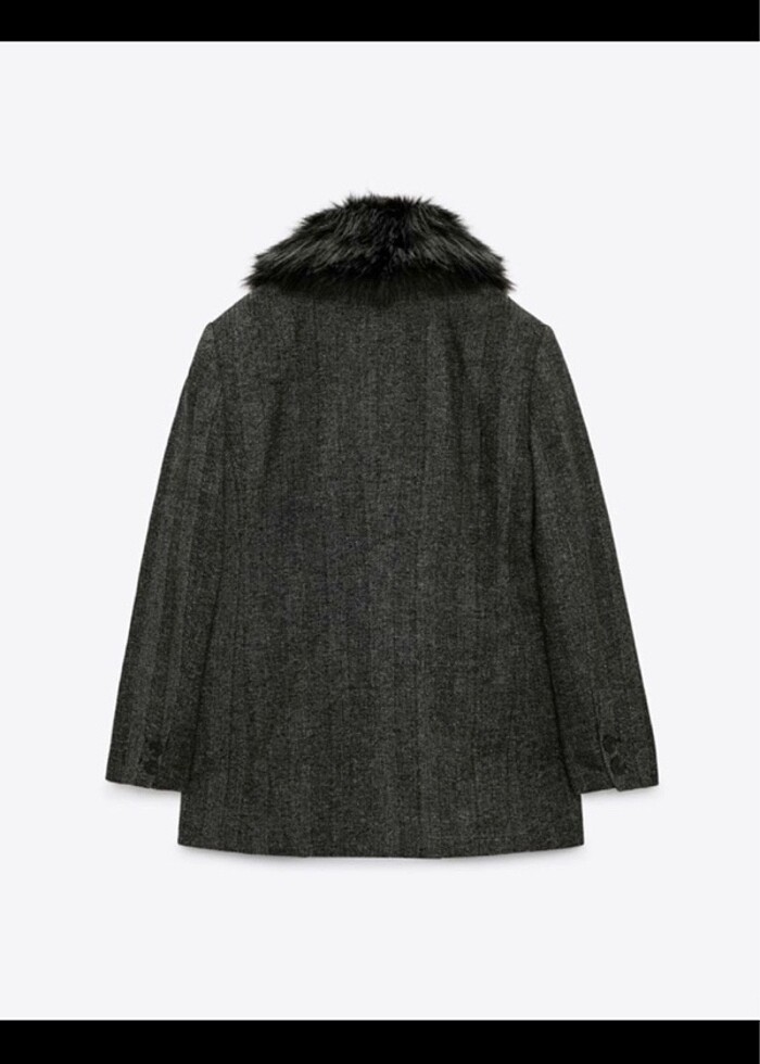 Zara kaşe kürklü blazer ceket - Görsel 3
