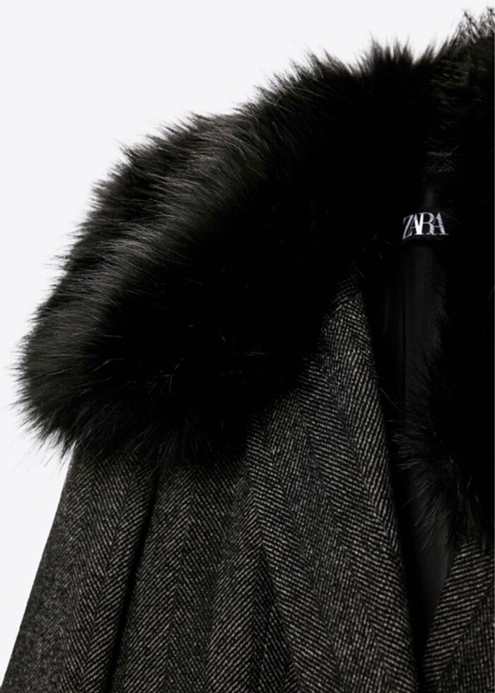 Zara kaşe kürklü blazer ceket - Görsel 4