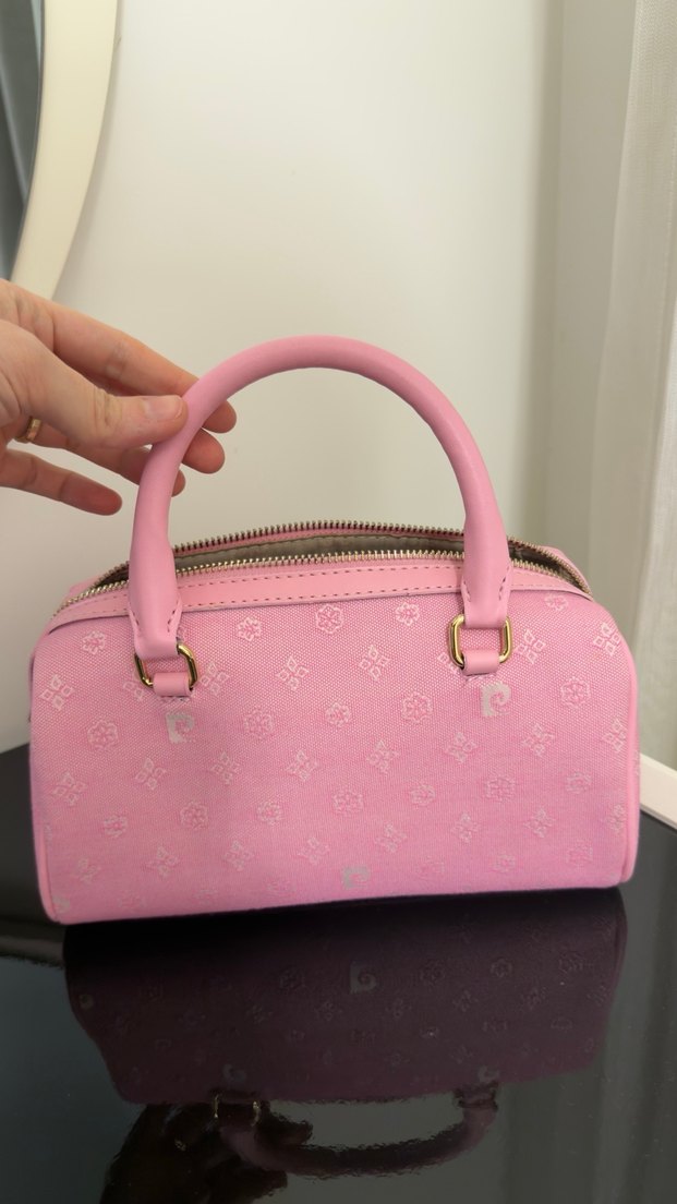 Pembe Deri Kadın El Çantası - Görsel 3