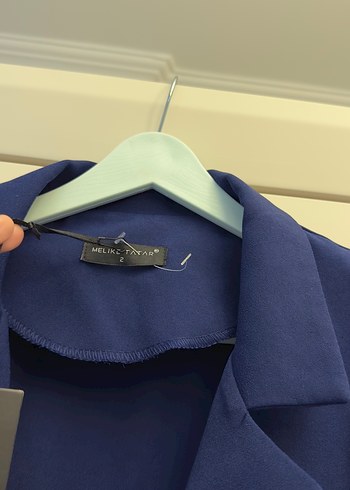 Mavi Çiçek Detaylı Uzun Kadın Takım - Görsel 5