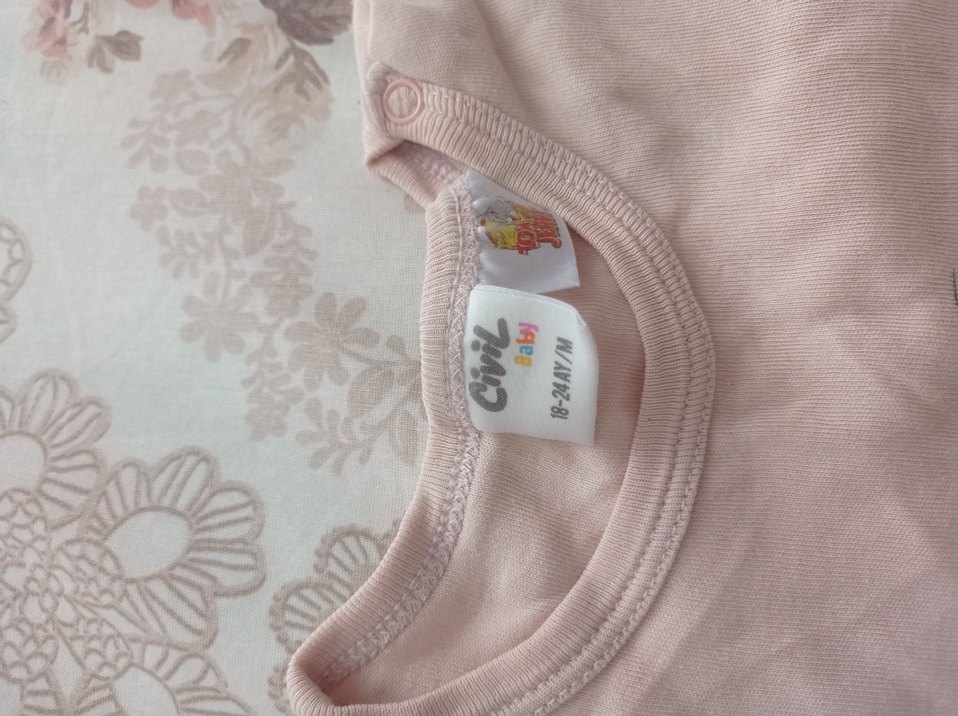 Gri Baskılı Kolsuz Bebek zıbın - Görsel 2