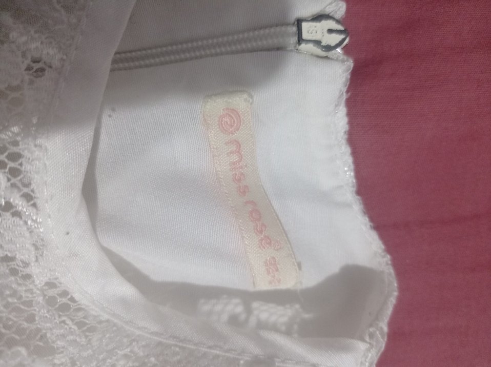 Kız Çocuk Beyaz Dantel Nakışlı Elbise - Görsel 3