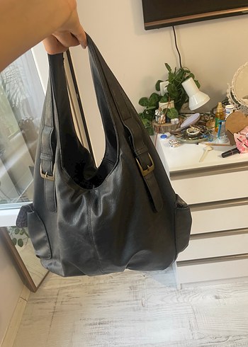 Siyah Deri vintage Çanta - Görsel 7