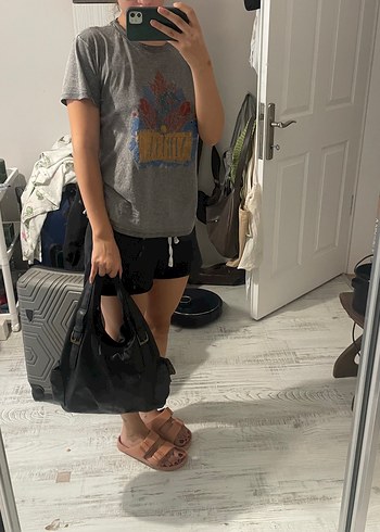 Siyah Deri vintage Çanta - Görsel 5