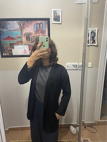 Siyah penye ceket - Görsel 3