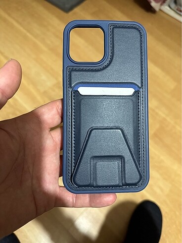 İPHONE 12 PROMAX KARTLIKLI STANDLI DERİ SİLİKON KILIF