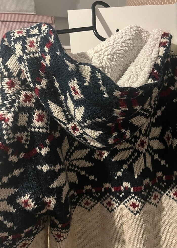 Yün fermuarlı ceket unisex - Görsel 4