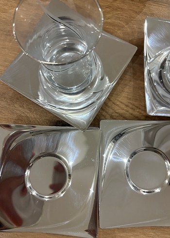 Beyaz Gri Desenli Çay Seti - Görsel 2