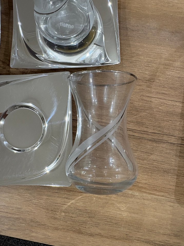 Beyaz Gri Desenli Çay Seti - Görsel 4