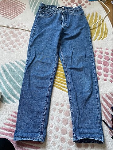 27 Beden Koton kot mom jean geniş kot pantolon