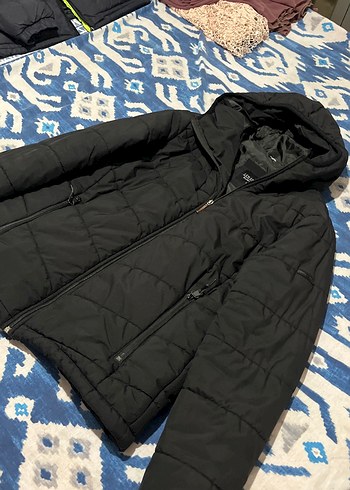 Siyah Fermuarlı erkek kadın unisex Kışlık Mont - Görsel 3