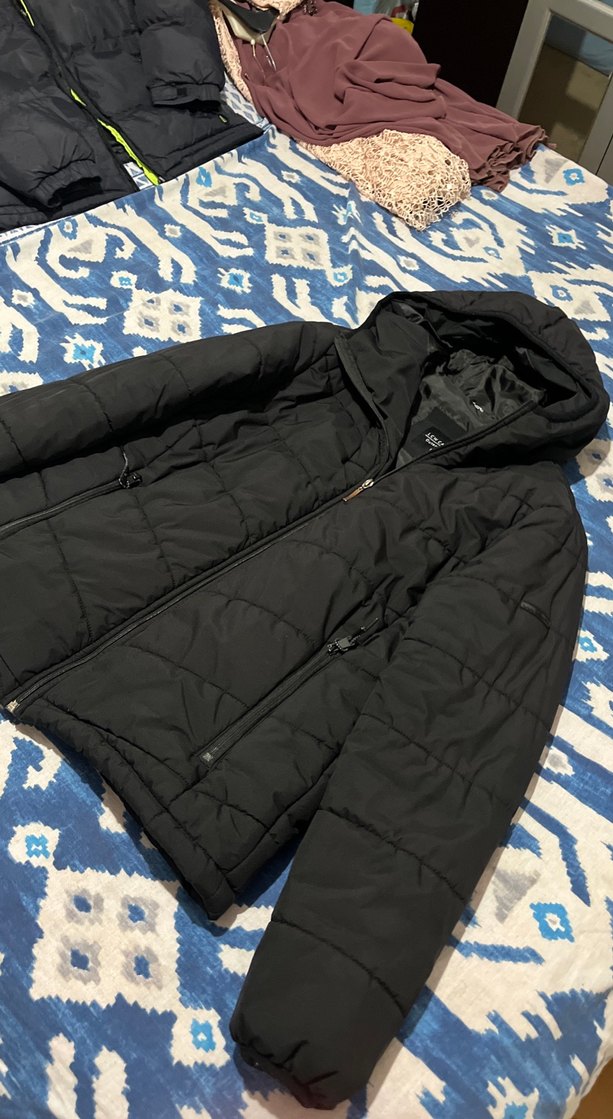 Siyah Fermuarlı erkek kadın unisex Kışlık Mont - Görsel 3