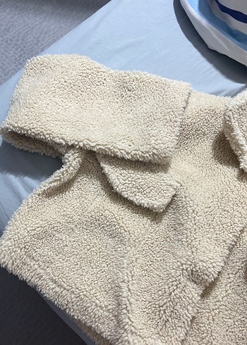 Bej Kadın Peluş Midi Ceket - Görsel 5