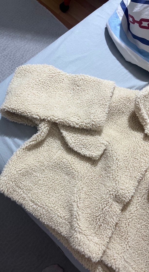 Bej Kadın Peluş Midi Ceket - Görsel 5