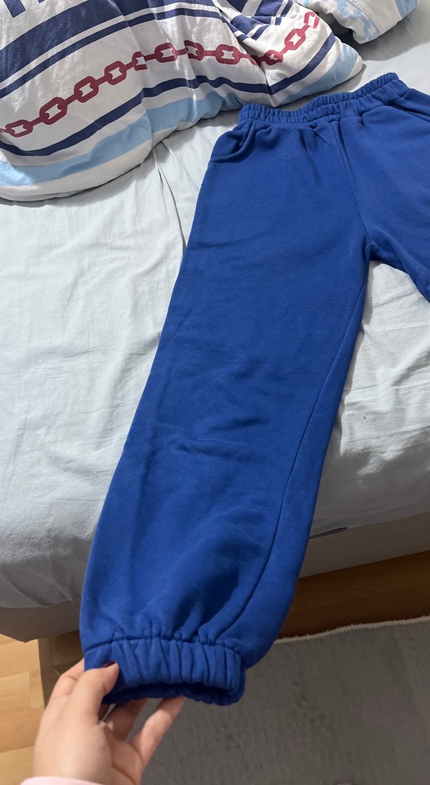 Kadın Mavi Rahat Kesim Eşofman Altı - Görsel 4