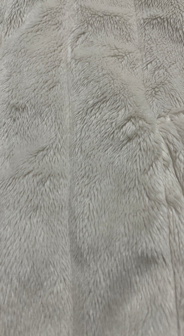 Kapüşonlu Beyaz Kadın Peluş Ceket - Görsel 5