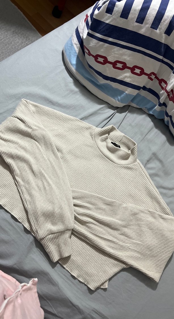 Bej Kadın Balıkçı Yaka Keten Kazak - Görsel 5