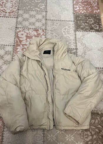 Beyaz Şişme Kadın Mont - Görsel 2