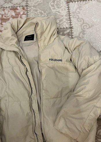 Beyaz Şişme Kadın Mont - Görsel 4