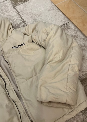 Beyaz Şişme Kadın Mont - Görsel 6