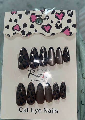 ROEA Kahverengi Cat Eye Tırnak Süsleri - Görsel 3