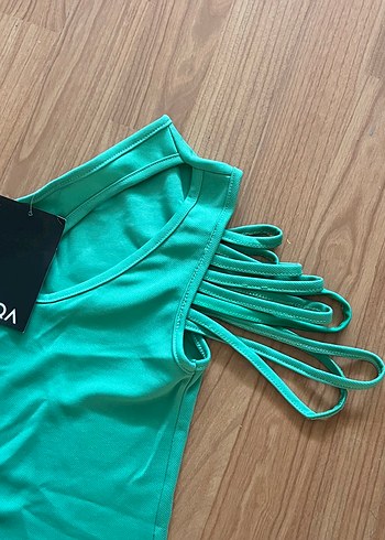 Diğer Yeşil Kolsuz Crop Top