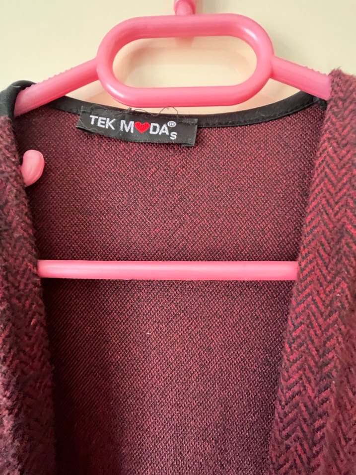 Bordo Uzun Kışlık yelek - Görsel 3