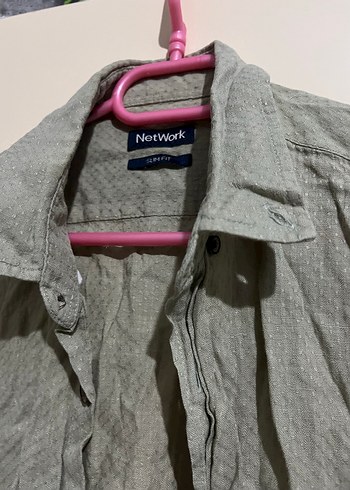 Gri Keten Erkek Gömlek Uzun Kollu - Görsel 3