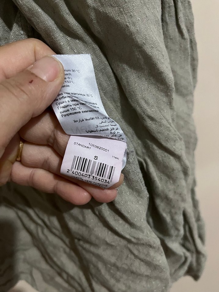 Gri Keten Erkek Gömlek Uzun Kollu - Görsel 5