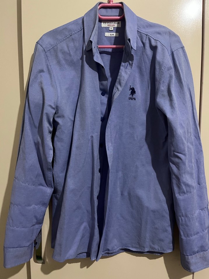 Mavi  Erkek Gömlek, Düğmeli, Normal Kesim - Görsel 2