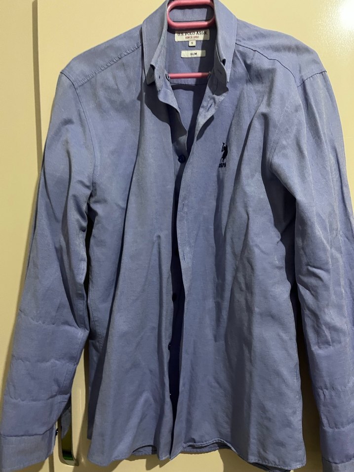 Mavi  Erkek Gömlek, Düğmeli, Normal Kesim - Görsel 3