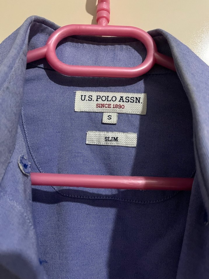 Mavi  Erkek Gömlek, Düğmeli, Normal Kesim - Görsel 5