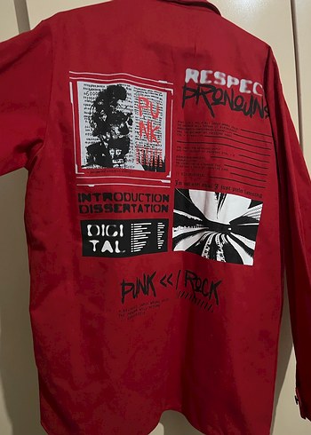 Düğmeli Kırmızı Midi Ceket - Görsel 2