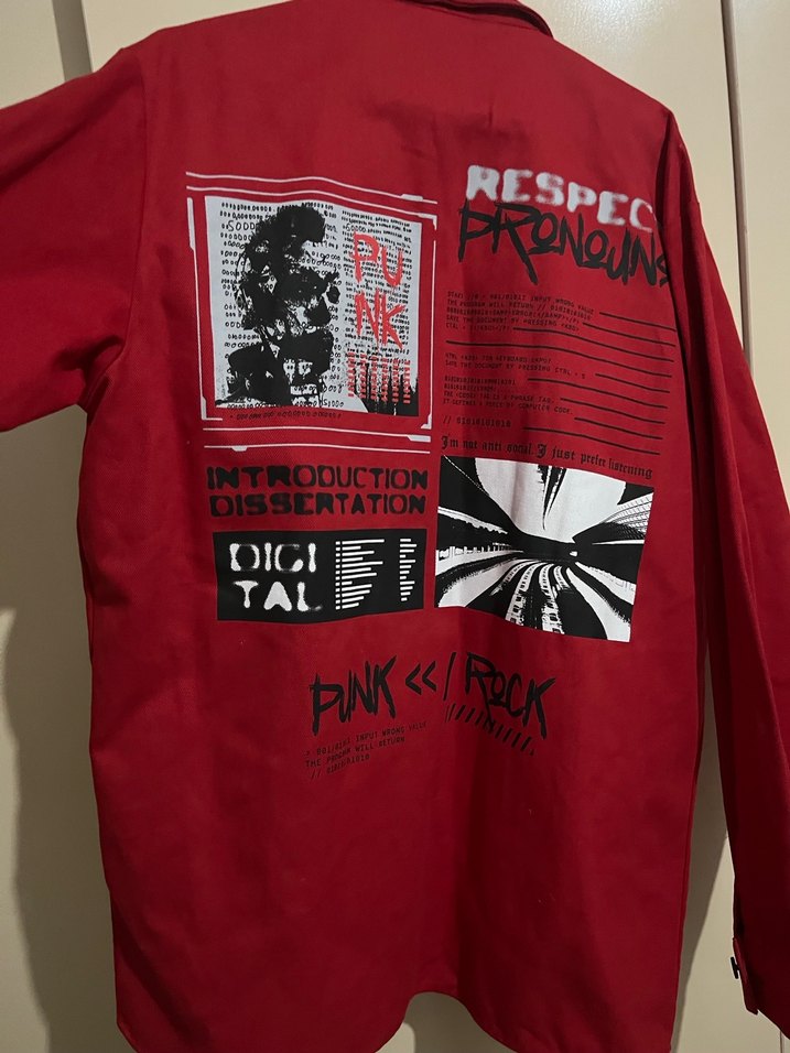 Düğmeli Kırmızı Midi Ceket - Görsel 2