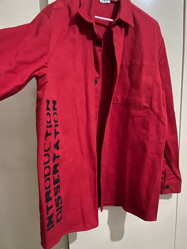 Düğmeli Kırmızı Midi Ceket - Görsel 3