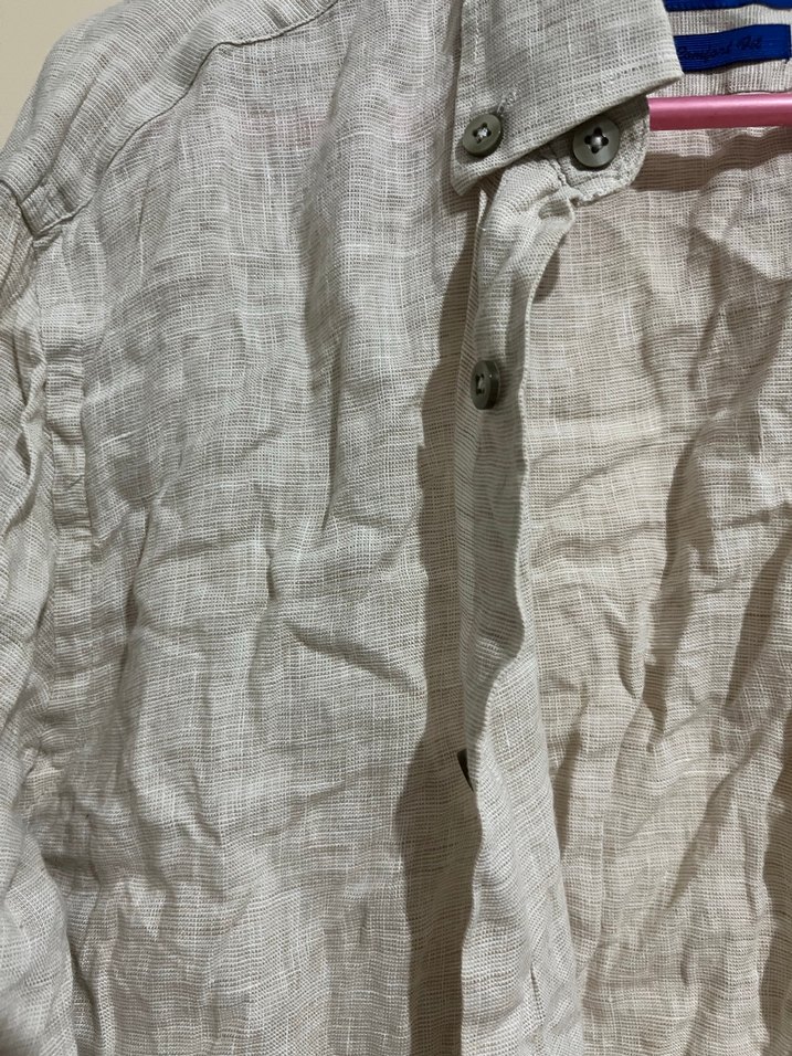 İmza marka 
Bej Keten Uzun Kollu Erkek Gömlek - Görsel 2