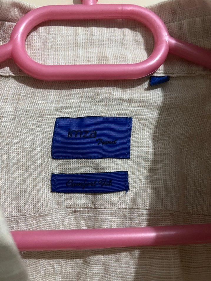 İmza marka 
Bej Keten Uzun Kollu Erkek Gömlek - Görsel 4