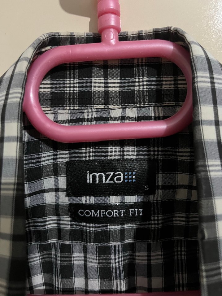 Siyah beyaz Kareli Uzun Kollu Pamuklu Erkek Gömlek - Görsel 4