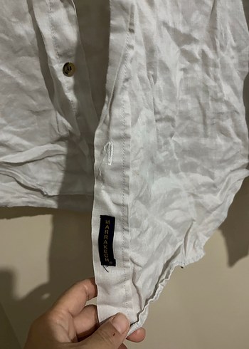 Bej Keten Uzun Kollu Erkek Gömlek - Görsel 2