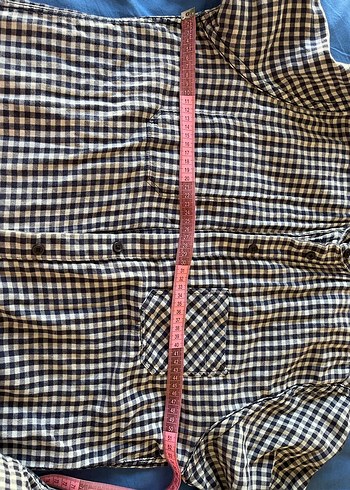 Lacivert Kareli Pamuklu Kadın Gömlek - Görsel 5