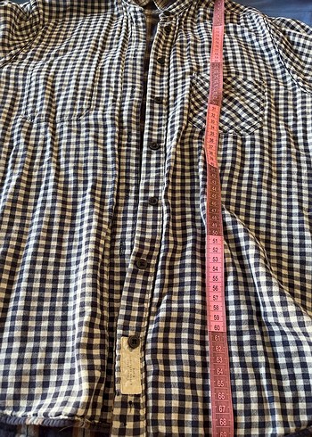 Lacivert Kareli Pamuklu Kadın Gömlek - Görsel 6