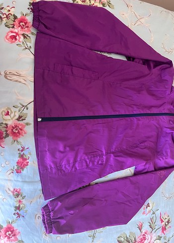 Mor Fermuarlı kapişonlu Kız çocuk ceket - Görsel 4