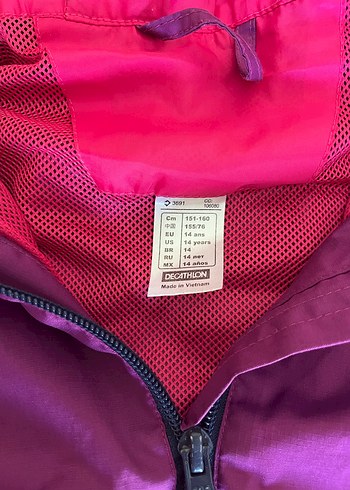 Mor Fermuarlı kapişonlu Kız çocuk ceket - Görsel 5